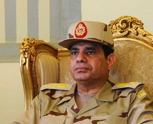 Egypt's Defense Minister Abdel Fattah al-Sisi is seen during a news conference in Cairo on the release of seven members of the Egyptian security forces kidnapped by Islamist militants in Sinai