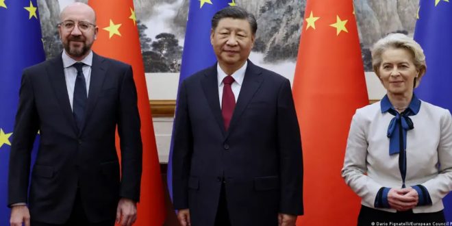 EU leaders Charles Michel (L) and Ursula von der Leyen (R) have met with Chinese President Xi Jinping (C)Image: Dario Pignatelli/European Council Press Service/AFP