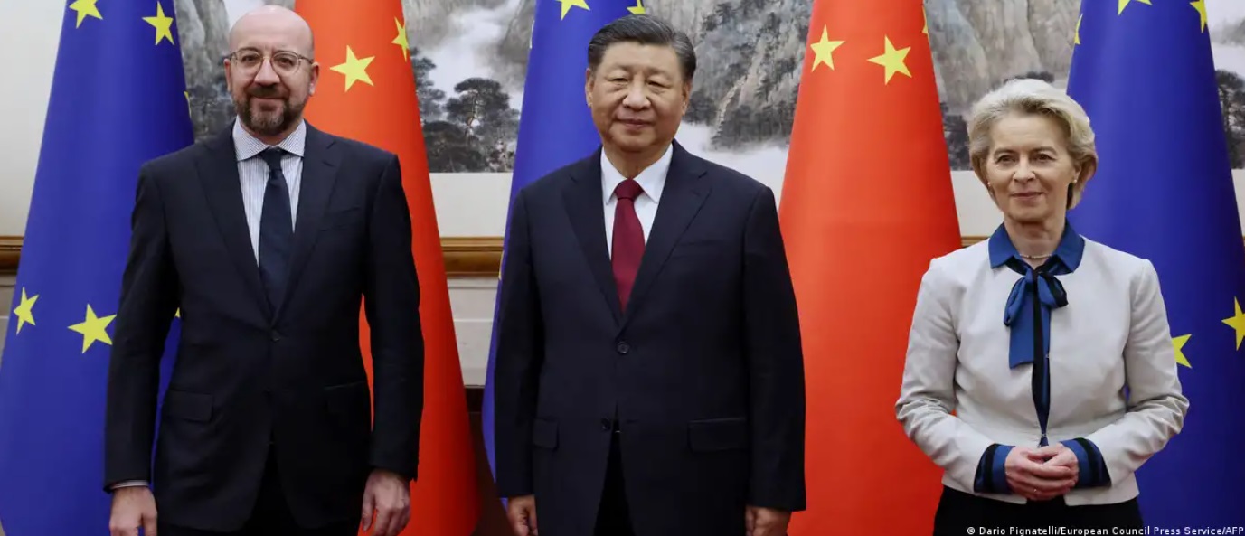EU leaders Charles Michel (L) and Ursula von der Leyen (R) have met with Chinese President Xi Jinping (C)Image: Dario Pignatelli/European Council Press Service/AFP